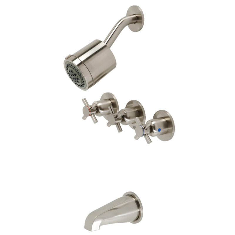 Kingston Brass Concord 3Handle Volume Control Tub and Shower Faucet